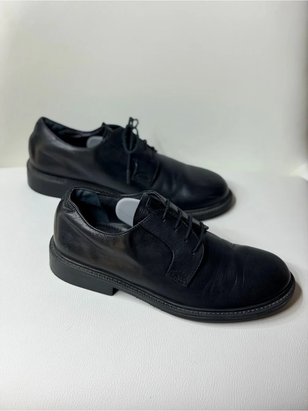 C2 by Calibrate Black Leather Derby Shoes Size 36.5